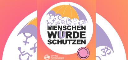 Logo der Internationalen Wochen gegen Rassismus - Schirm mit verschiedenen Symbolen