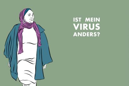 Geschichte von Pete Frau mit Kopftuch vor grünem Hintergrund