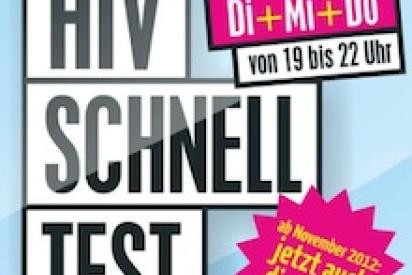Plakatwerbung für HIV-Schnelltest