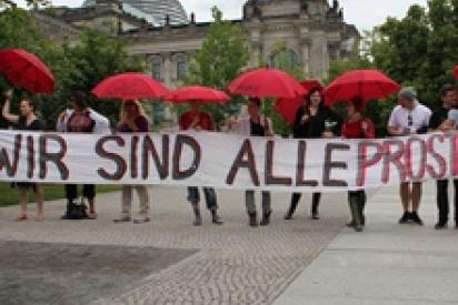 Sexarbeiterinnen protesieren vor Bundestag
